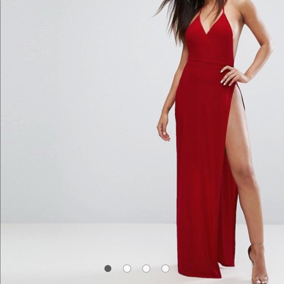 ASOS Dresses & Skirts - Floor Length Red Wrap Dress